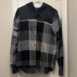 Under Armour Men's Hooded Plaid Shirt Jacket - Black & Gray